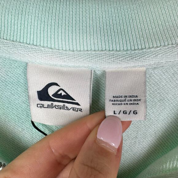 Quicksilver NWT Tie Dye Long Sleeve Logo Collared Quarter Zip Cropped Pullover - Picture 11 of 13